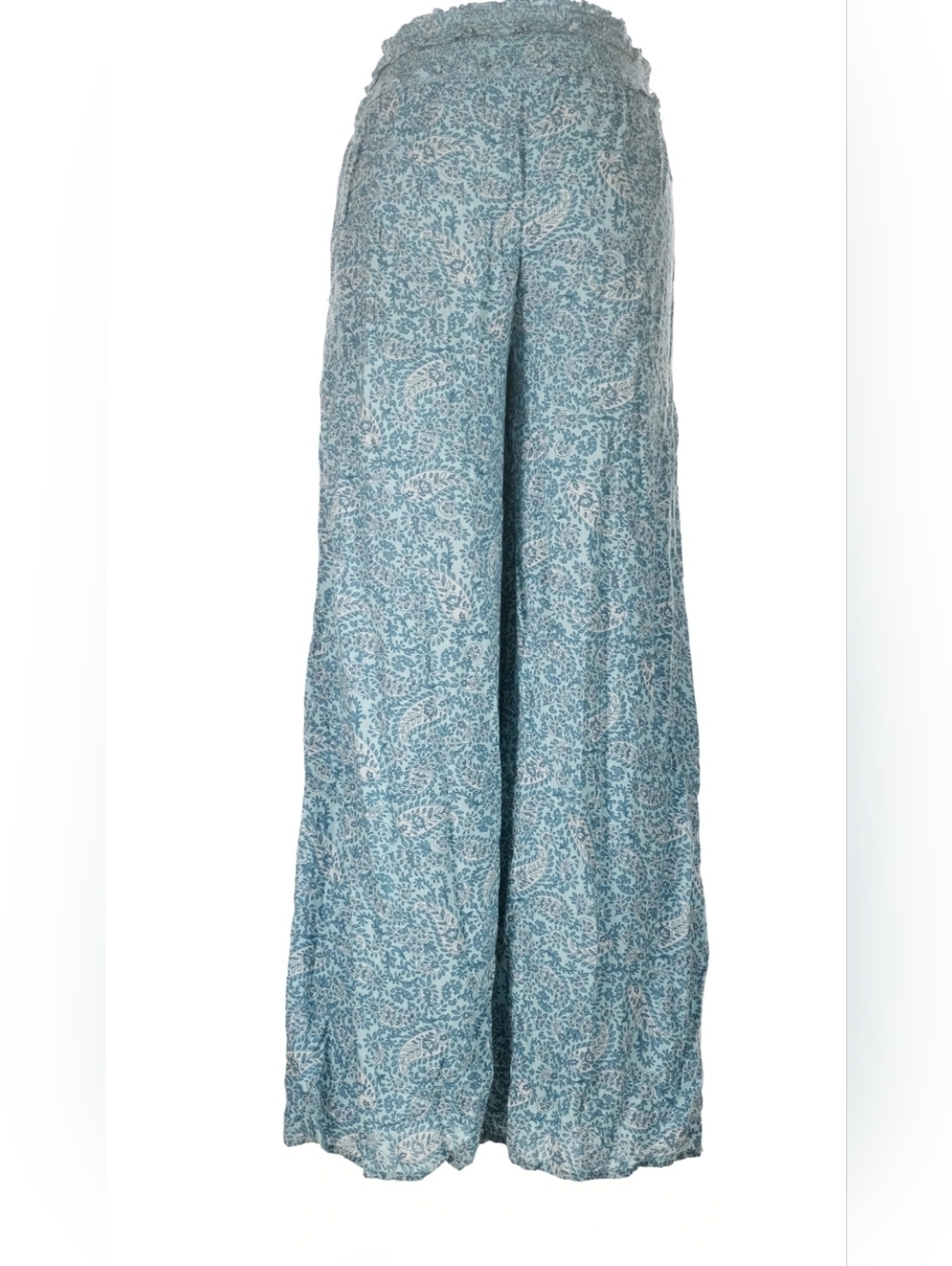 Patrons of Peace Light Blue Floral Paisley Wide-Leg Palazzo Pants - Picture 7 of 11